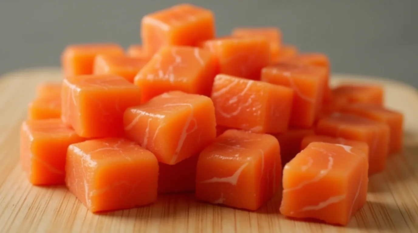 How to cut salmon in cubes