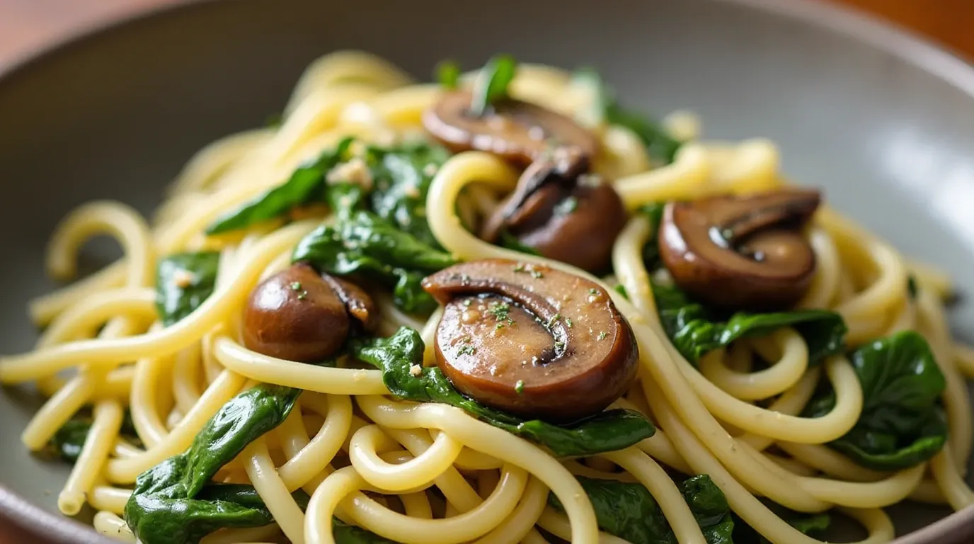 Delicious Mushroom Spinach Pasta Recipe